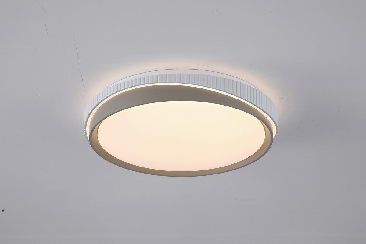 PLAFONIERĂ CU LED - alb/gri, Basics, plastic/metal (39/8,5cm)