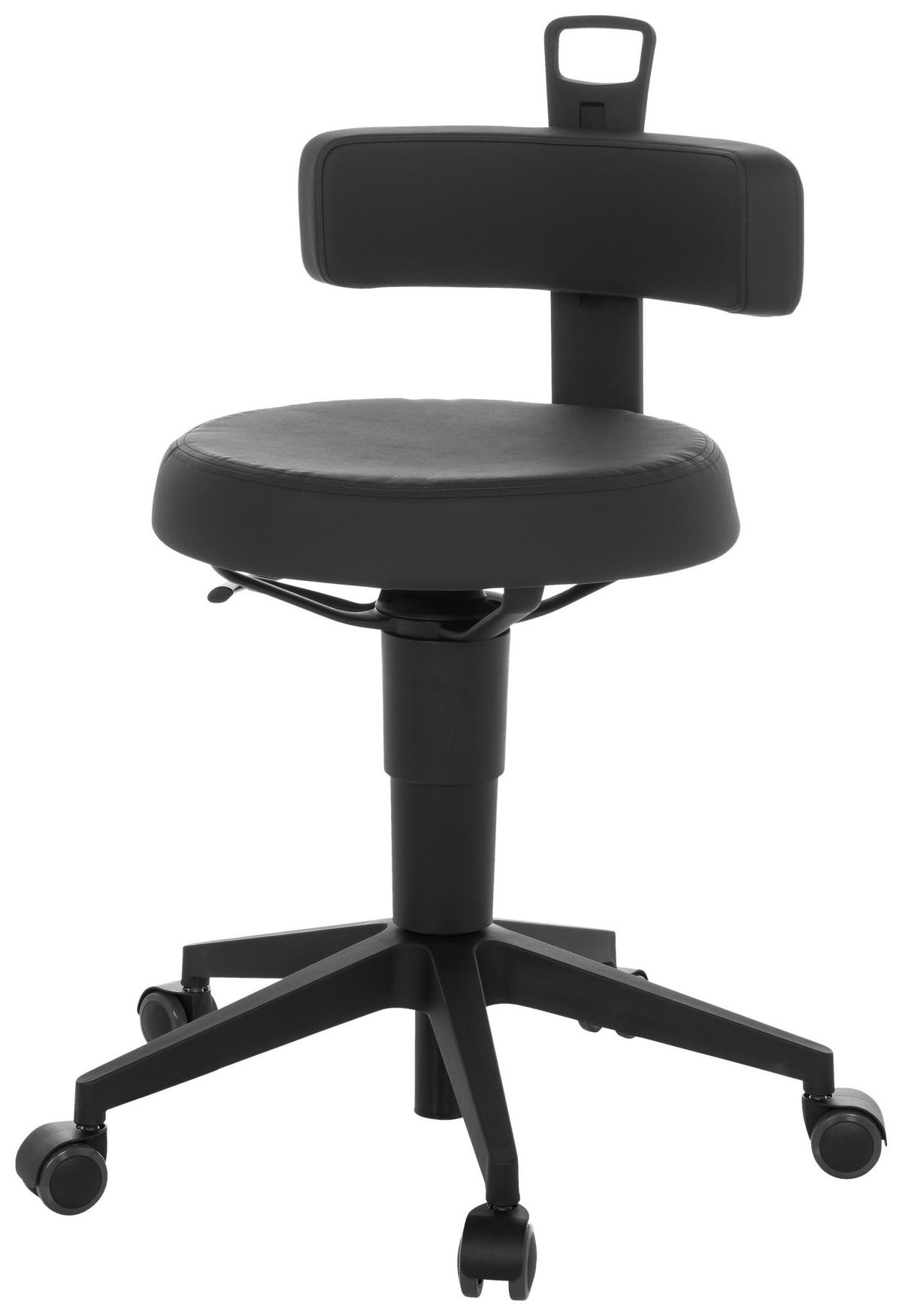 KONTORSPALL  svart  - svart, Basics, läder/plast (40/74-86/46cm) - MID.YOU