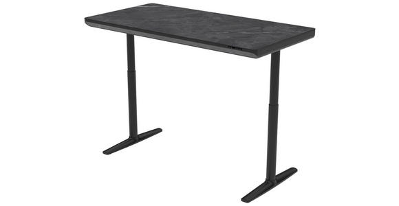 SCHREIBTISCH 160/80/73/118 cm in Schwarz, Dunkelgrau - Dunkelgrau/Schwarz, Design, Holzwerkstoff/Kunststoff (160/80/73/118cm) - Novel