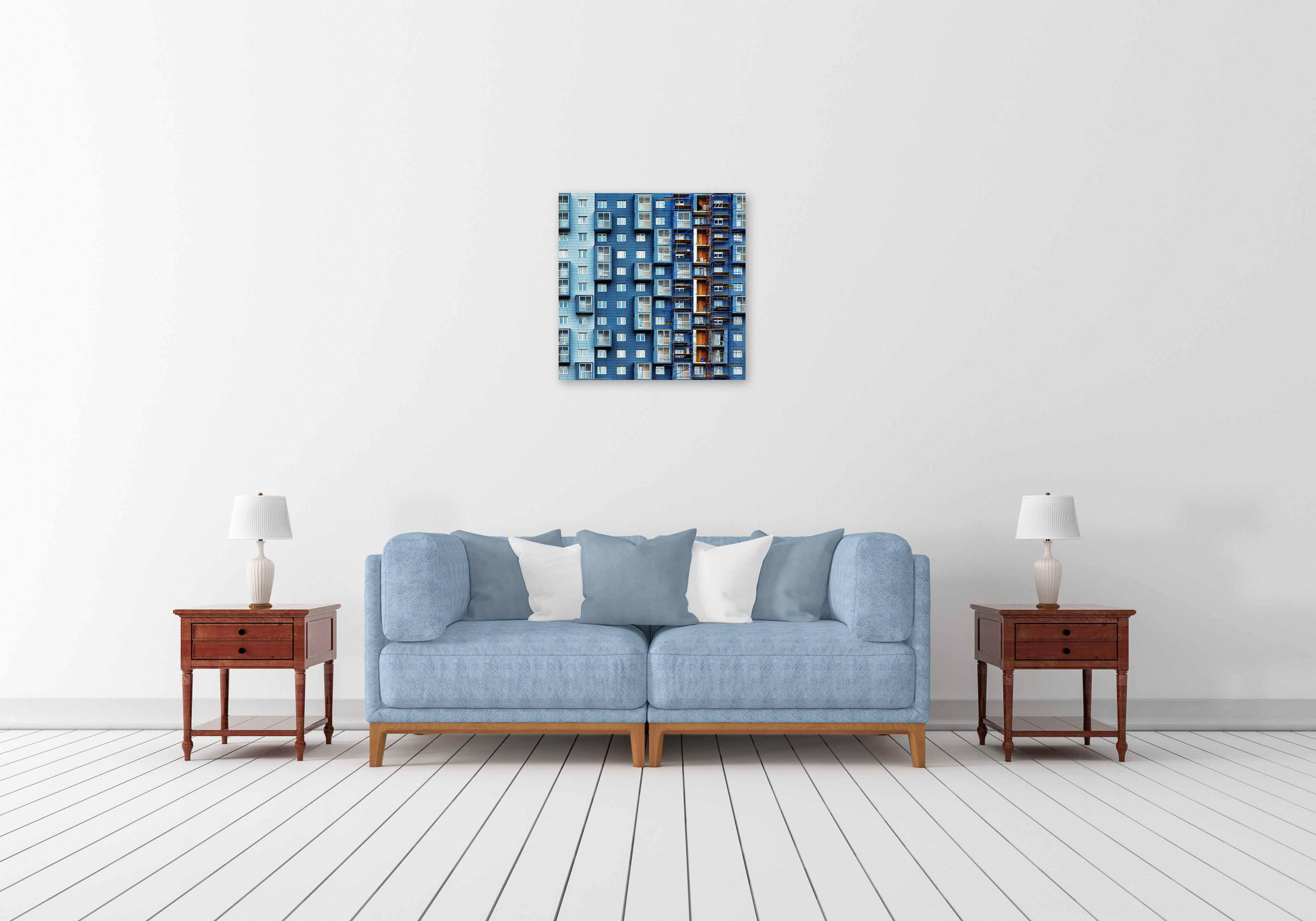 ALUMINIUMBILD 74/74 cm  - Blau, Design, Kunststoff/Metall (74/74cm)