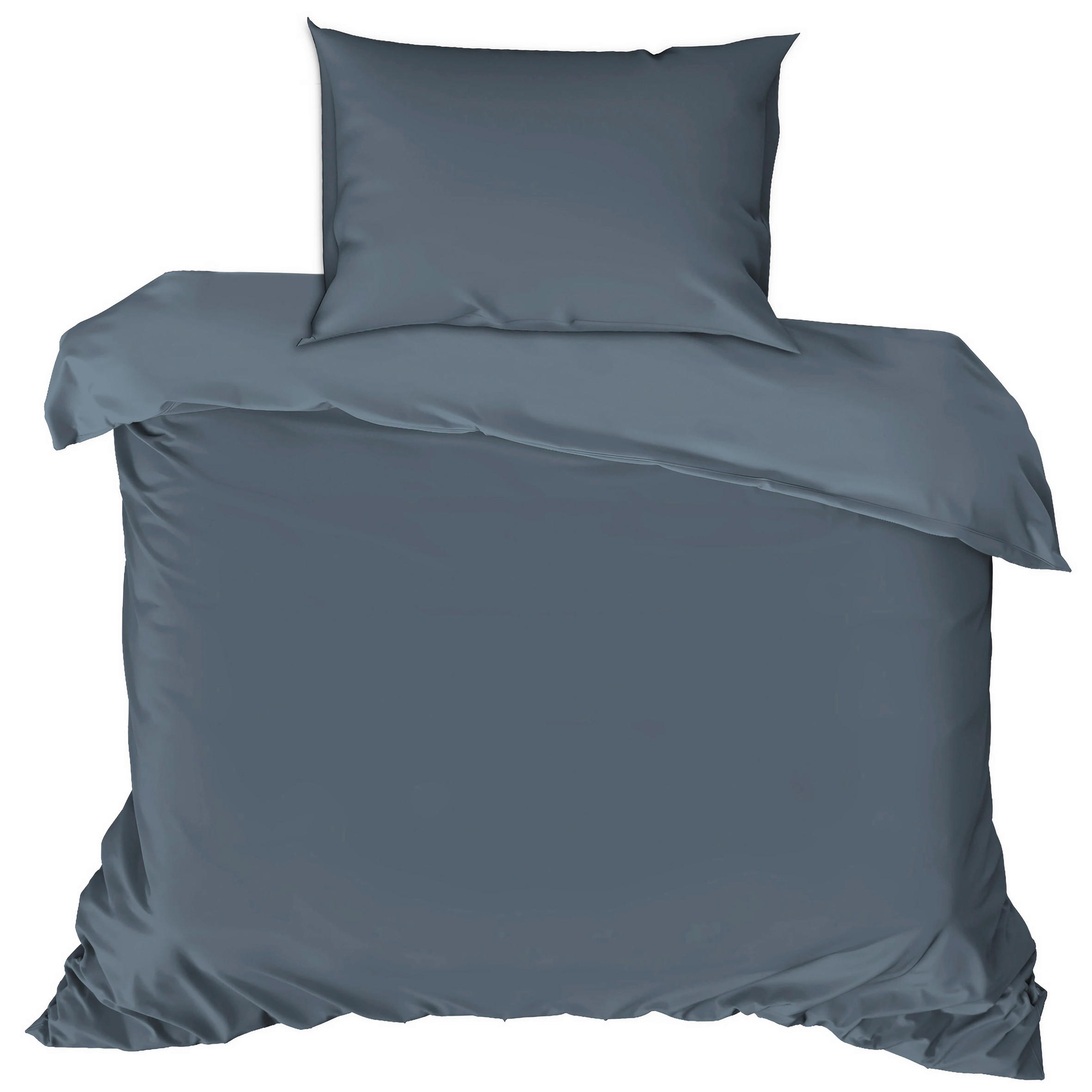 BETTWÄSCHE Renforcé 155/220 cm  - Anthrazit, Basics, Textil (155/220cm)