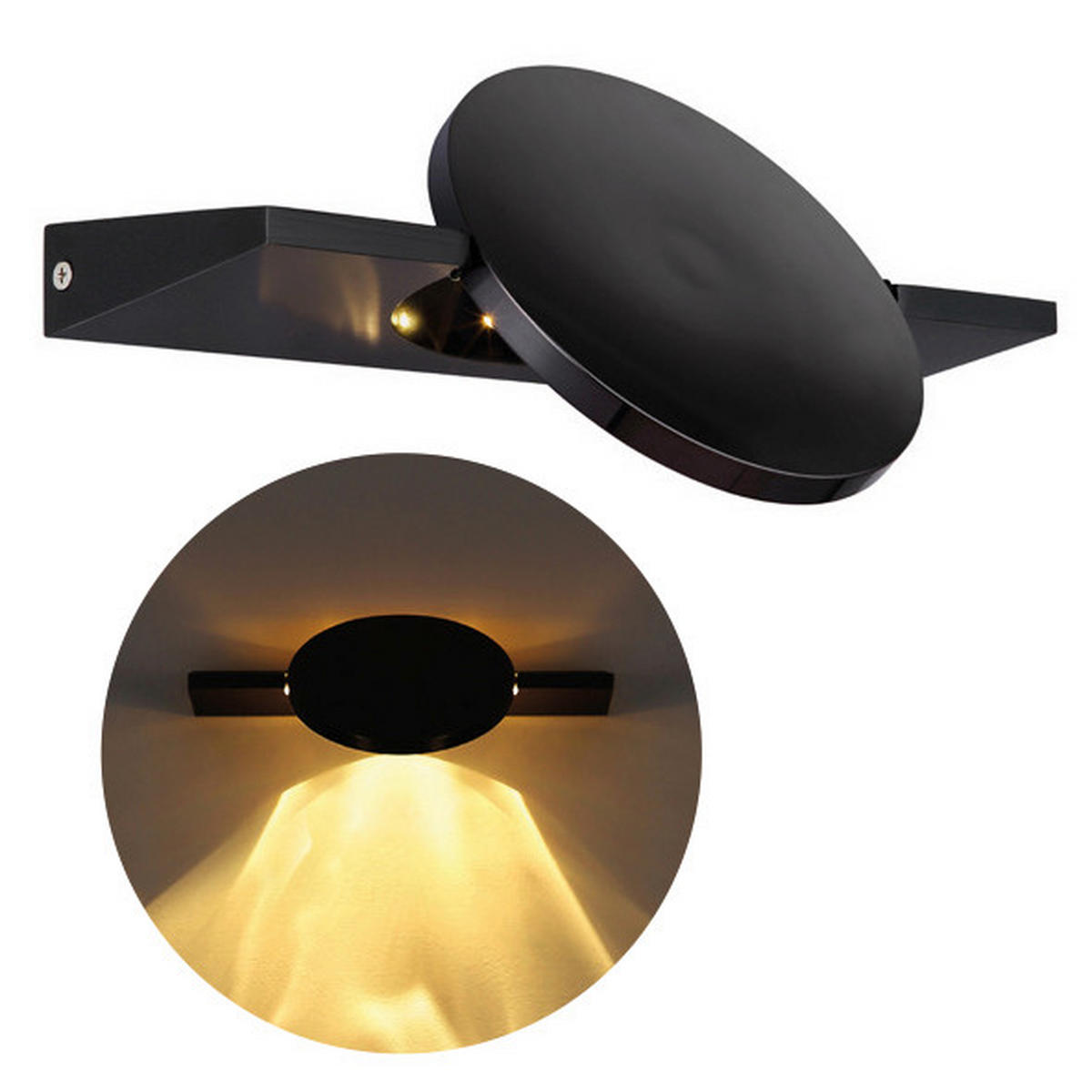 LED-WANDLEUCHTE Jasper 10/28 cm  - Schwarz, Design, Metall (10/28cm) - Globo