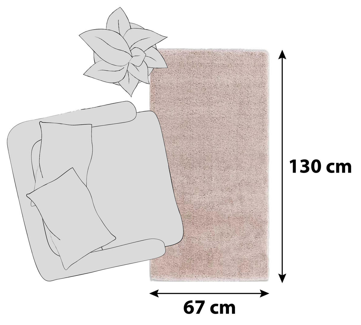 HOCHFLORTEPPICH 67/130 cm Savage Rosa  - Rosa, KONVENTIONELL, Textil (67/130cm) - Schöner Wohnen