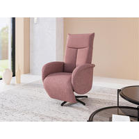 RELAXSESSEL GLENDALE E Chenille Kopfteilverstellung, Rücken echt    - Aubergine/Schwarz, KONVENTIONELL, Textil/Metall (75/112/82cm) - Sit & More