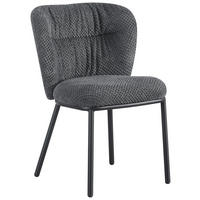 STUHL  in Eisen Webstoff Metall, Textil  - Anthrazit/Schwarz, Design, Textil/Metall (53,5/80/60,5cm) - Stylife