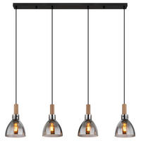 HÄNGELEUCHTE 105/16/120 cm    - Schwarz, Design, Glas/Holzwerkstoff (105/16/120cm) - Globo