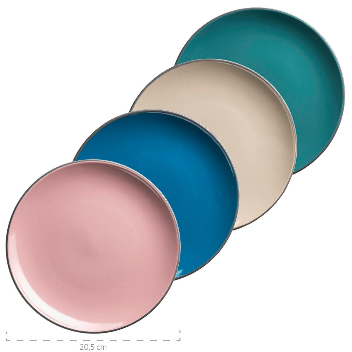 KOMBISERVICE Maila 16-teilig  - Beige/Petrol, Basics, Keramik - Mäser