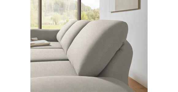ECKSOFA  in Flachgewebe Naturfarben Armteilverstellung, Relaxfunktion, Drehsitzfunktion  175-224/255-365 cm  - Schwarz/Naturfarben, Design, Textil/Metall (175-224/255-365cm) - Dieter Knoll