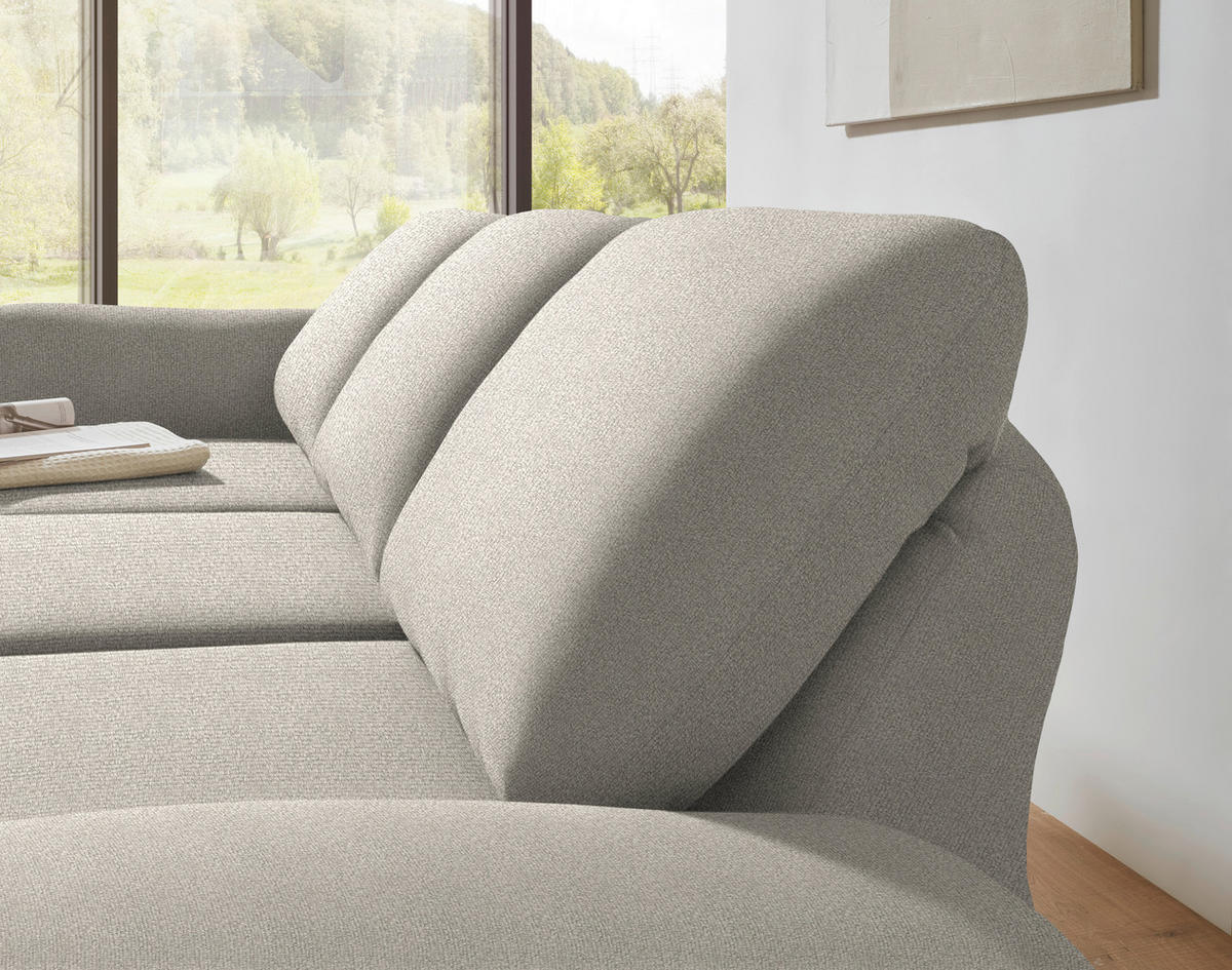 ECKSOFA  in Flachgewebe Naturfarben  175-224/255-365 cm  - Schwarz/Naturfarben, Design, Textil/Metall (175-224/255-365cm) - Dieter Knoll