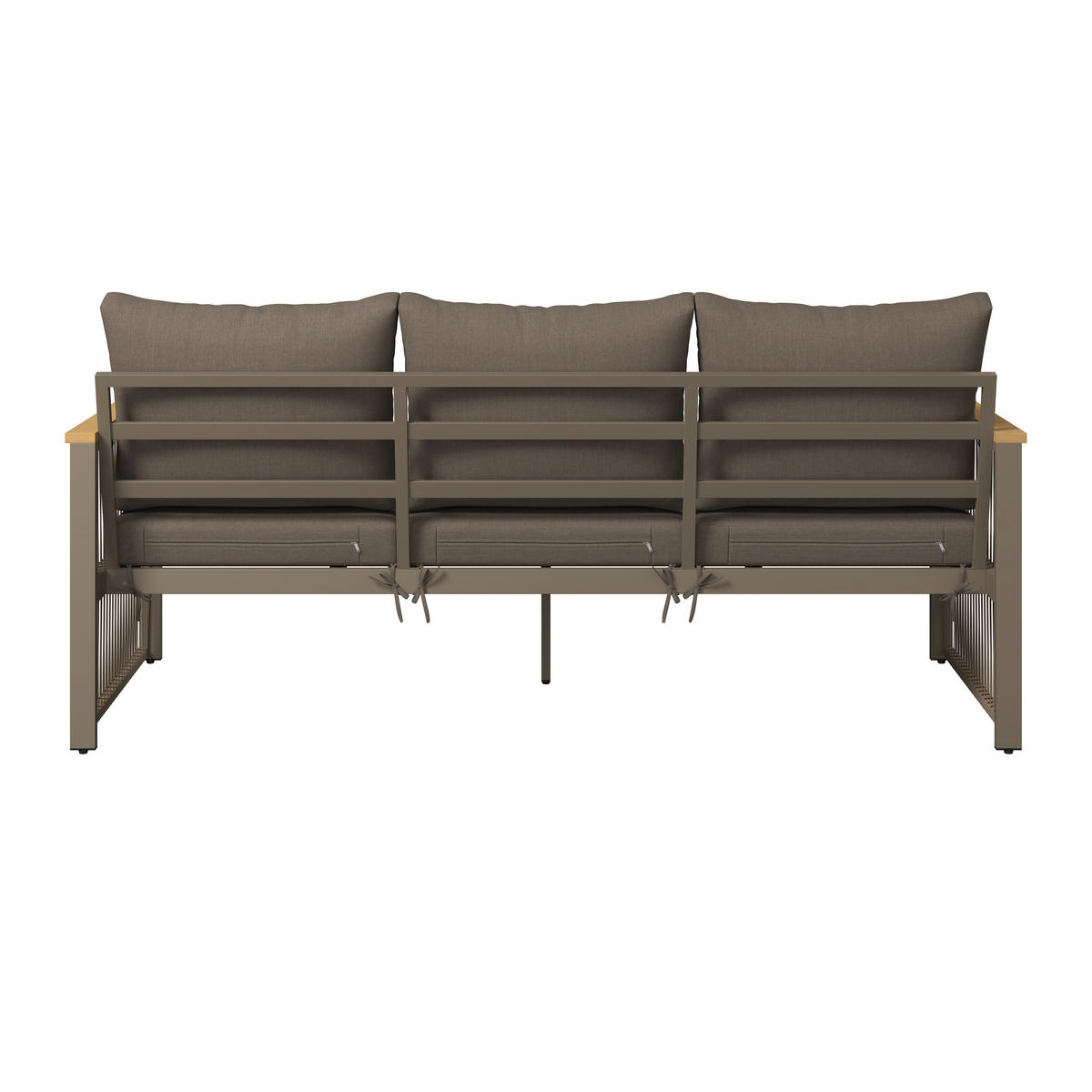 LOUNGESOFA  - Beige/Schwarz, MODERN, Holz/Metall (190/73/76cm) - Ambia Garden