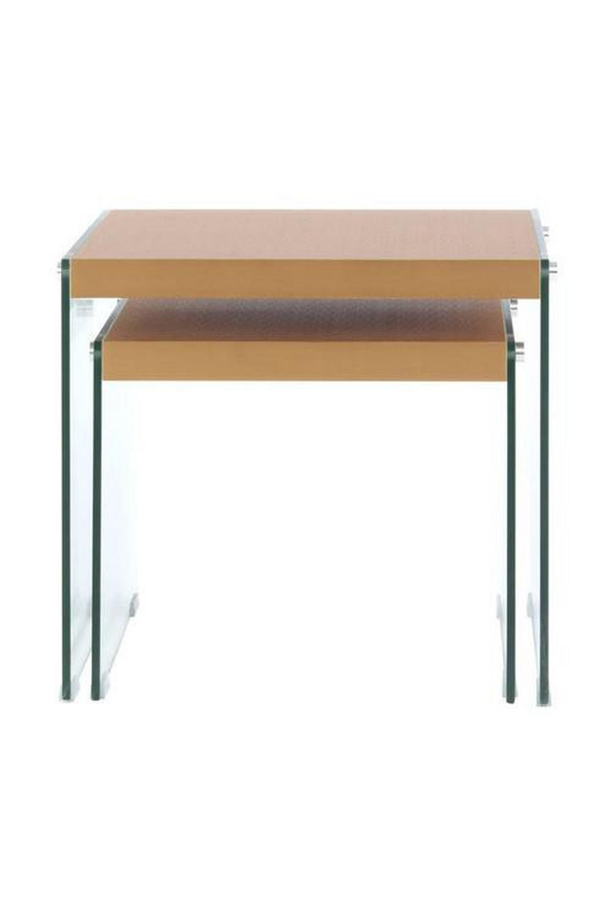SIDOBORD SET i glas, trämaterial  - klar/guldfärgad, Basics, trämaterial/glas - Kayoom