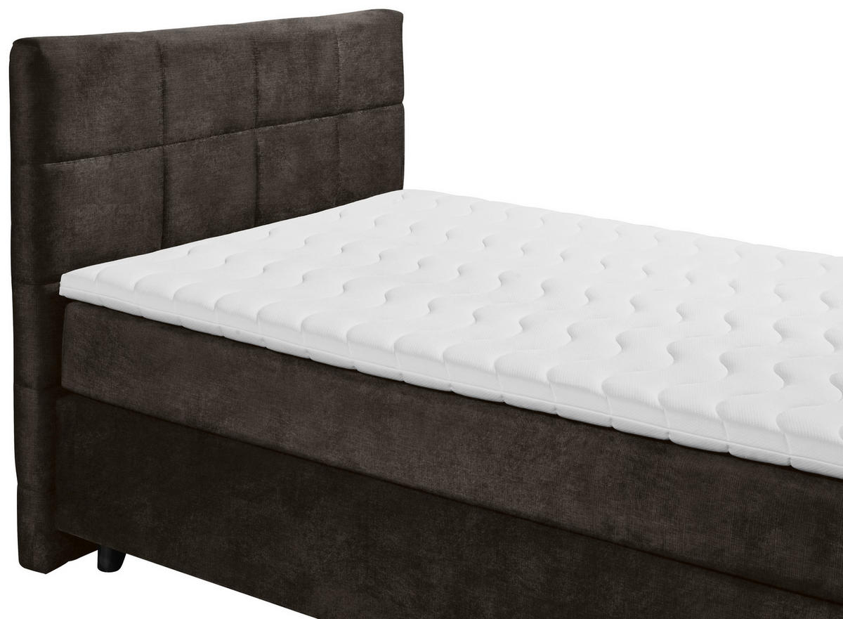 BOXSPRINGBETT 140/200 cm  in Dunkelbraun  - Dunkelbraun/Schwarz, Design, Holzwerkstoff/Kunststoff (140/200cm) - Xora