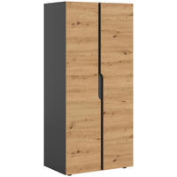 DREHTÜRENSCHRANK 80/180/51 cm,  in Anthrazit, Eiche Artisan, 2-türig  - Anthrazit/Eiche Artisan, MODERN, Holzwerkstoff (80/180/51cm) - MID.YOU
