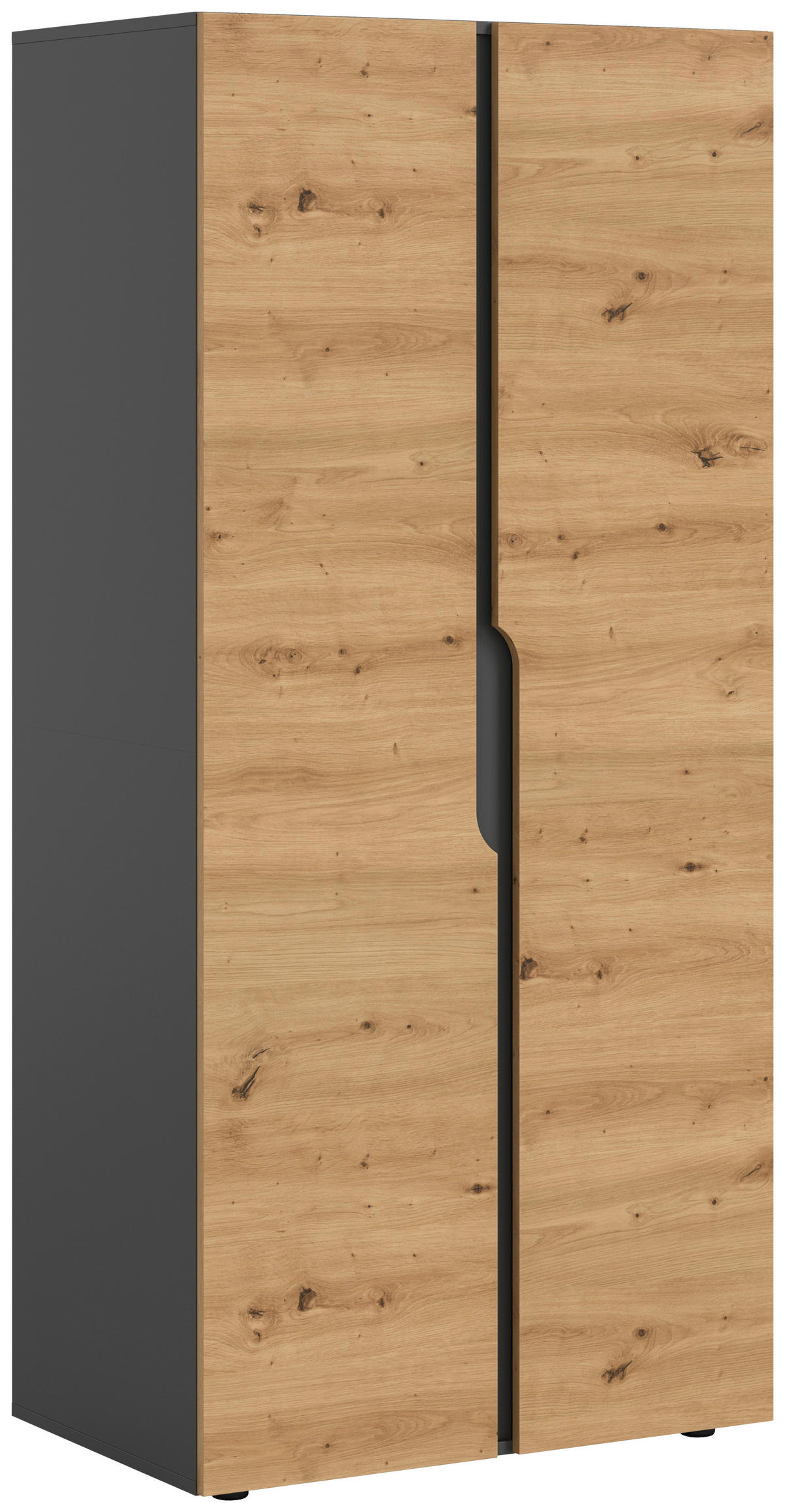 DREHTÜRENSCHRANK 80/180/51 cm,  in Anthrazit, Eiche Artisan, 2-türig  - Anthrazit/Eiche Artisan, MODERN, Holzwerkstoff (80/180/51cm) - MID.YOU