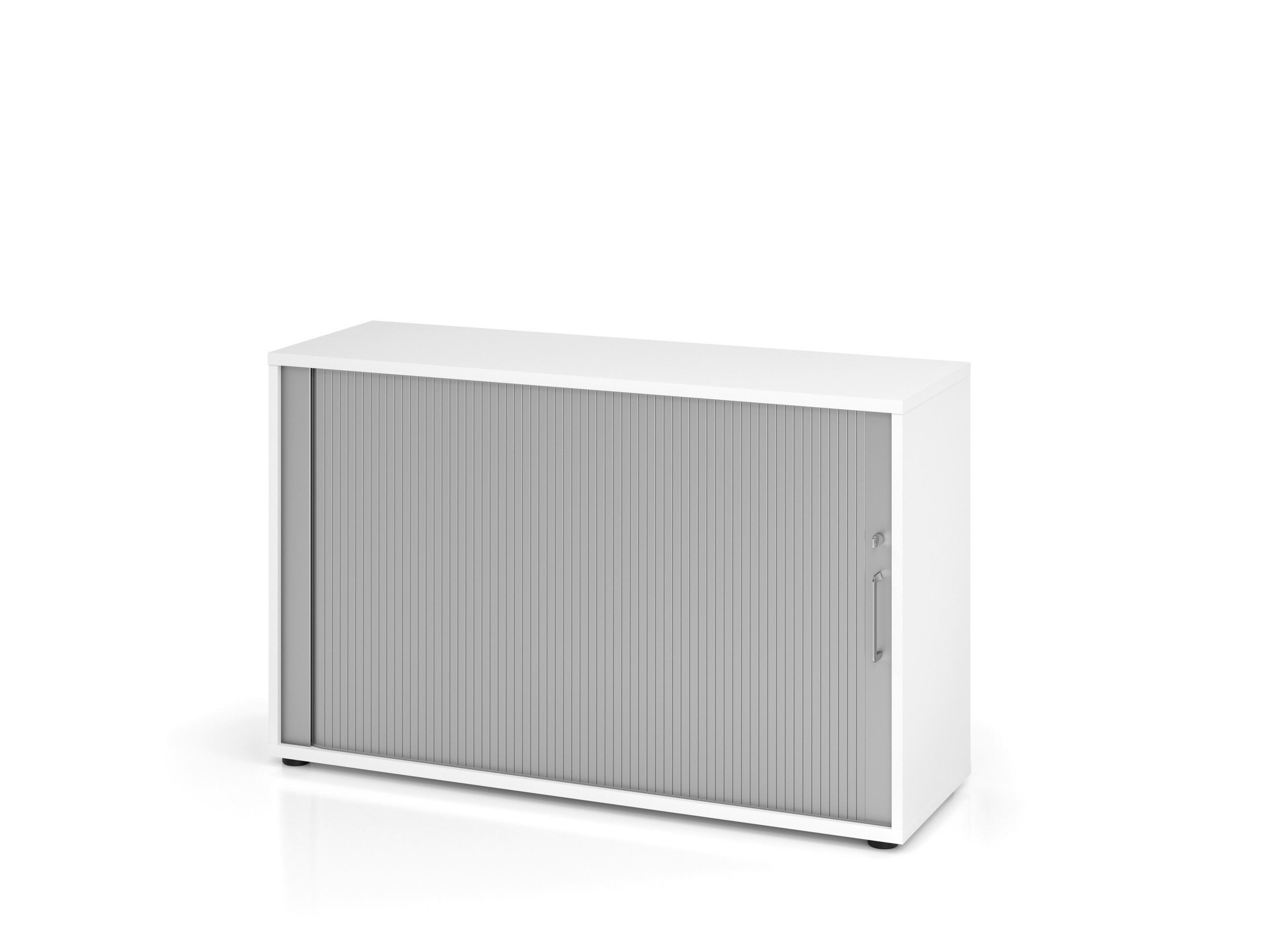 ROLLOSCHRANK Silberfarben, Weiß  - Silberfarben/Schwarz, KONVENTIONELL, Holz/Holzwerkstoff (120/74,8/40cm) - Venda