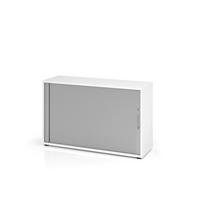 ROLLOSCHRANK Silberfarben, Weiß  - Silberfarben/Schwarz, KONVENTIONELL, Holz/Holzwerkstoff (120/74,8/40cm) - Venda