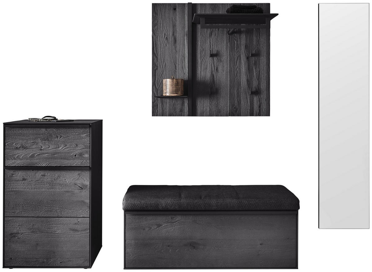 GARDEROBE 246/195/41 cm  - Anthrazit, Design, Glas/Holz (246/195/41cm) - Johann Jakob