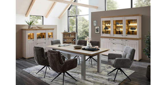 BUFFET 200/208/47 cm  in Kaschmir, Eiche Artisan  - Kaschmir/Eiche Artisan, ROMANTIK / LANDHAUS, Glas/Holzwerkstoff (200/208/47cm) - Landscape