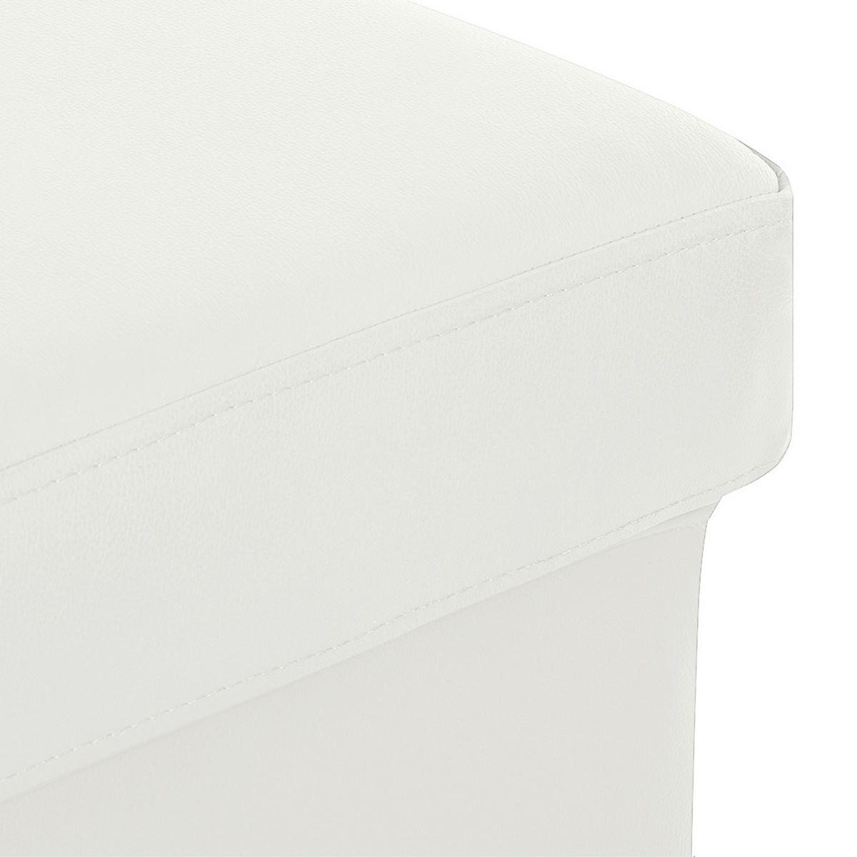 HOCKER in Leder Weiß  - Chromfarben/Weiß, Design, Leder/Metall (91/44/57cm) - Livetastic