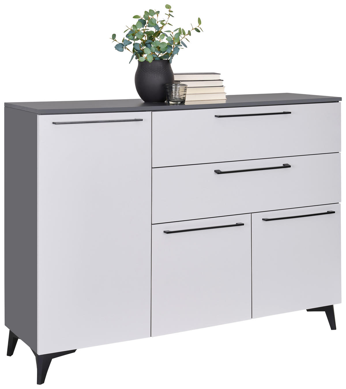 ETAJERĂ  46/90/40 cm antracit  - antracit/negru, Konventionell, plastic/material pe bază de lemn (46/90/40cm) - Hom`in