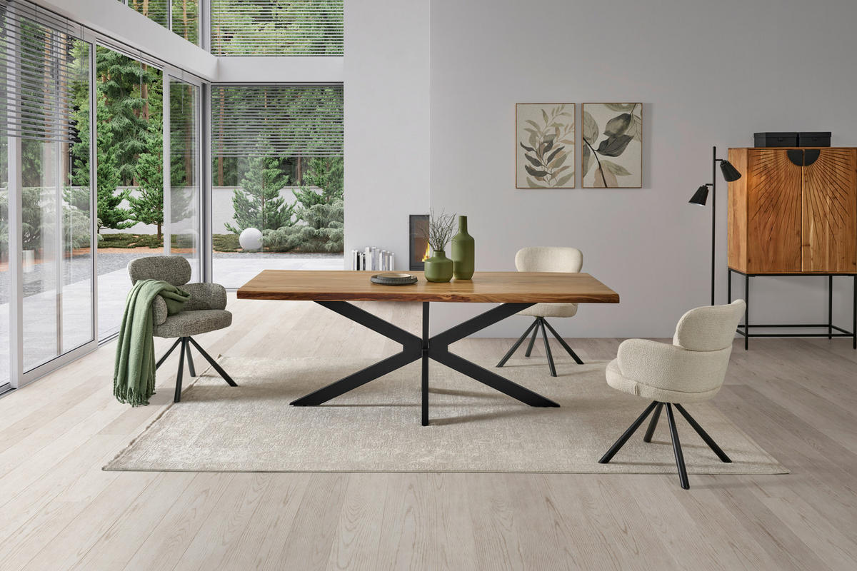 STOL ZA BLAGOVAONICU  crna, boje bagrema  drvo, metal      - boje bagrema/crna, Moderno, drvo/metal (220/100/76cm) - P & B