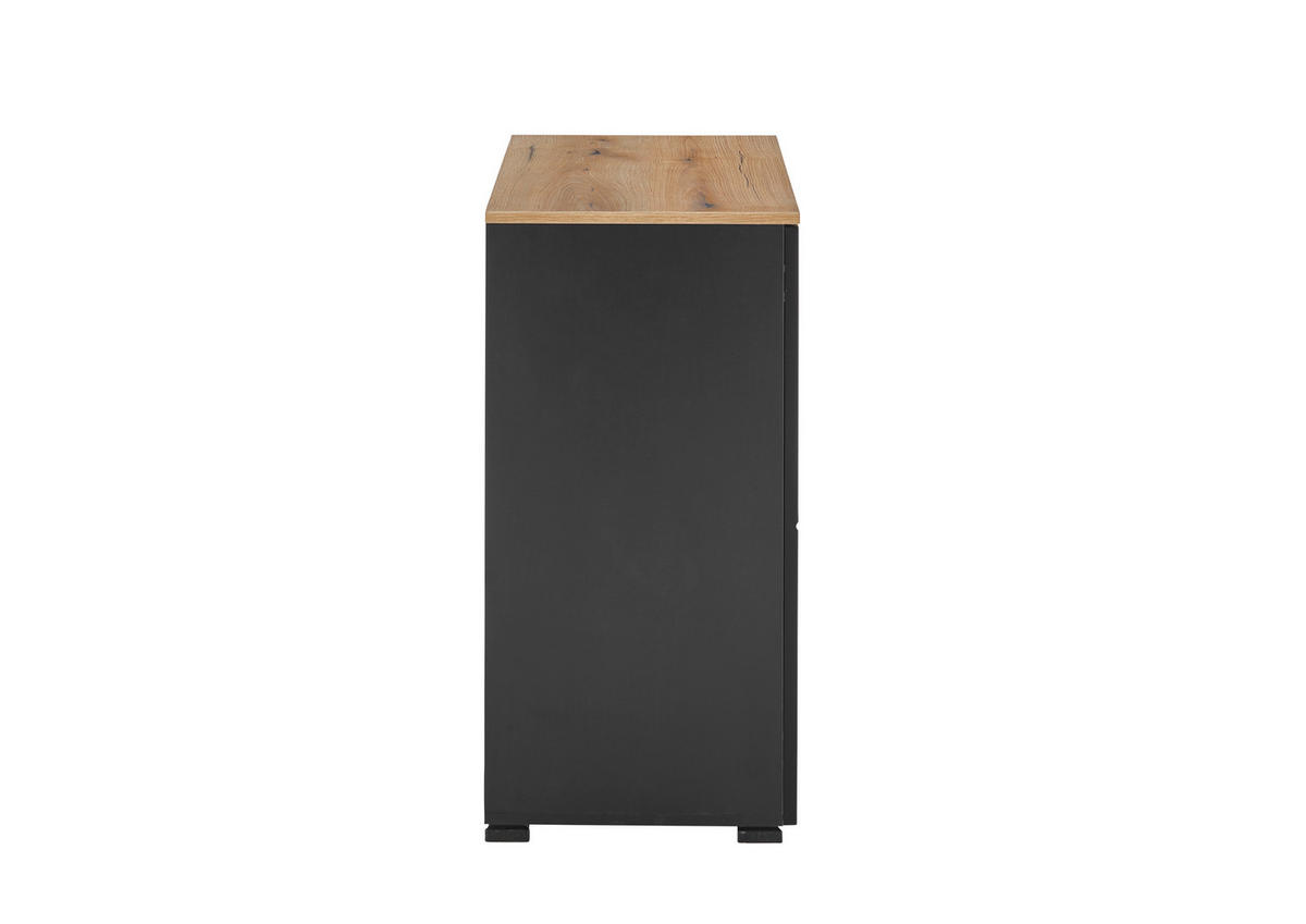 KOMMODE  in 100/80/40 cm  - Eichefarben/Schwarz, Design, Holzwerkstoff/Kunststoff (100/80/40cm) - home24