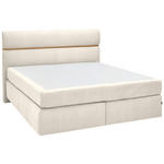 BOXSPRINGBETT 180/200 cm  in Creme, Eichefarben  - Eichefarben/Creme, KONVENTIONELL, Holz/Kunststoff (180/200cm) - Dieter Knoll