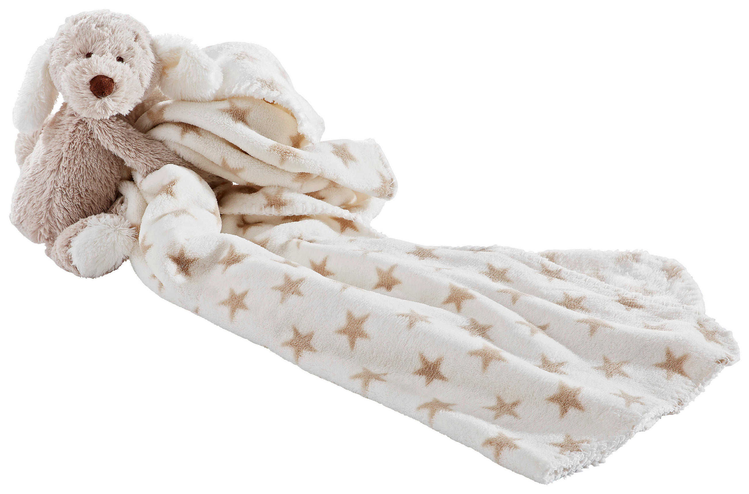 SCHMUSEDECKE Dog & Star  90/75 cm  - Taupe/Weiß, Basics (90/75cm) - My Baby Lou