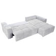 ECKSOFA Hellgrau Chenille  inkl. Zierkissen, Rückenkissen, Bettkasten, Schlaffunktion, Rücken echt, Liegefläche im Originalstoff  - Hellgrau/Schwarz, KONVENTIONELL, Kunststoff/Textil (283/180cm) - Carryhome