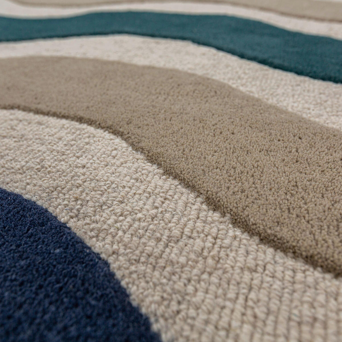WOLLTEPPICH 200/290 cm Cascade Blau organisch  - Blau, Basics, Textil (200/290cm) - Flair Rugs