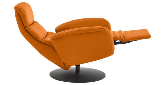 RELAXSESSEL in Leder Orange  - Schwarz/Orange, Design, Leder/Metall (76/108/86cm) - Dieter Knoll