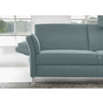 3-SITZER-SOFA Latina in Echtleder Blau   - Blau/Alufarben, Design, Leder/Metall (190/82/99cm) - Dieter Knoll