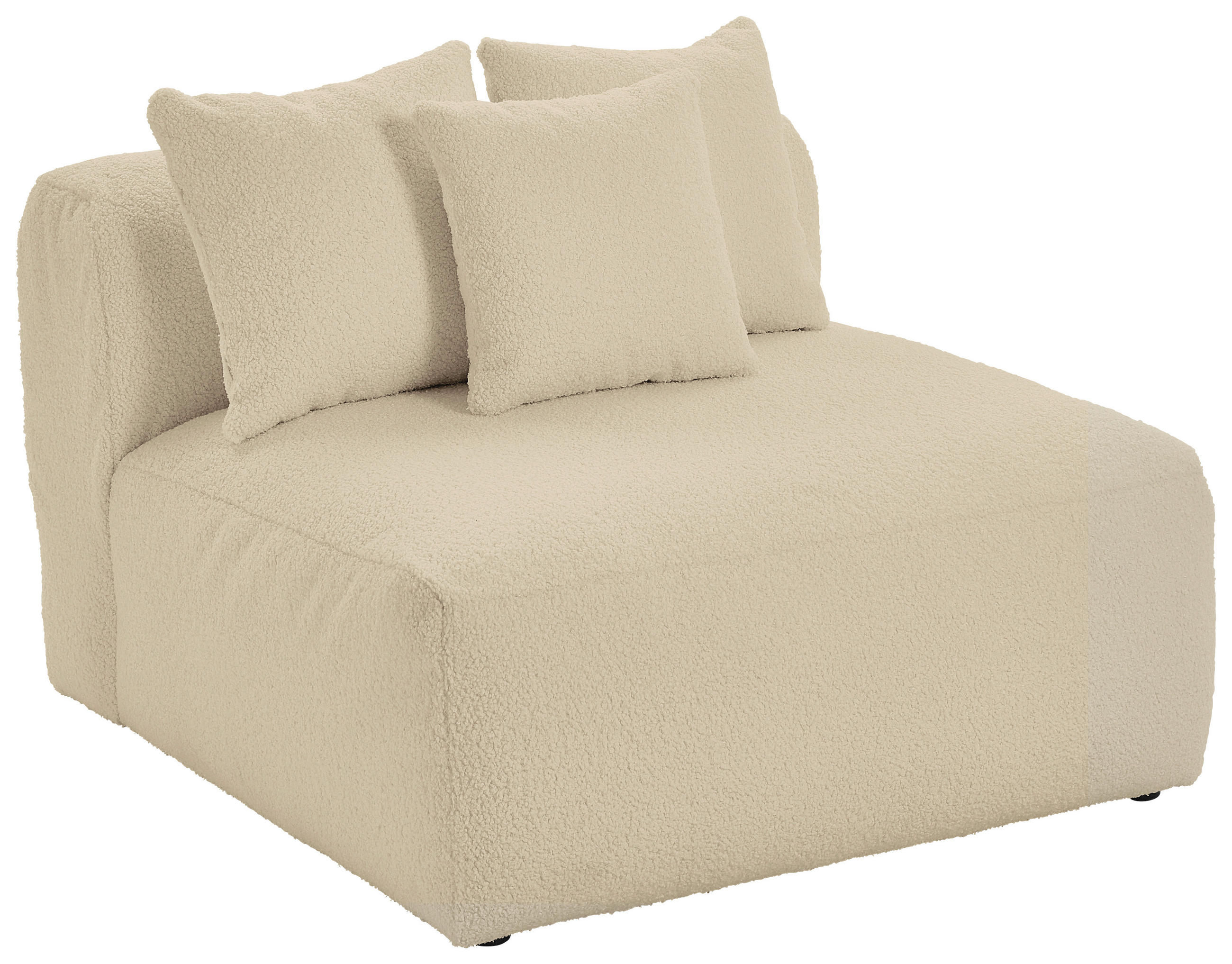 SOFAELEMENT BLOOM Beige Flachgewebe, Teddystoff  - Beige, Trend, Textil (100/70/122cm) - Livetastic