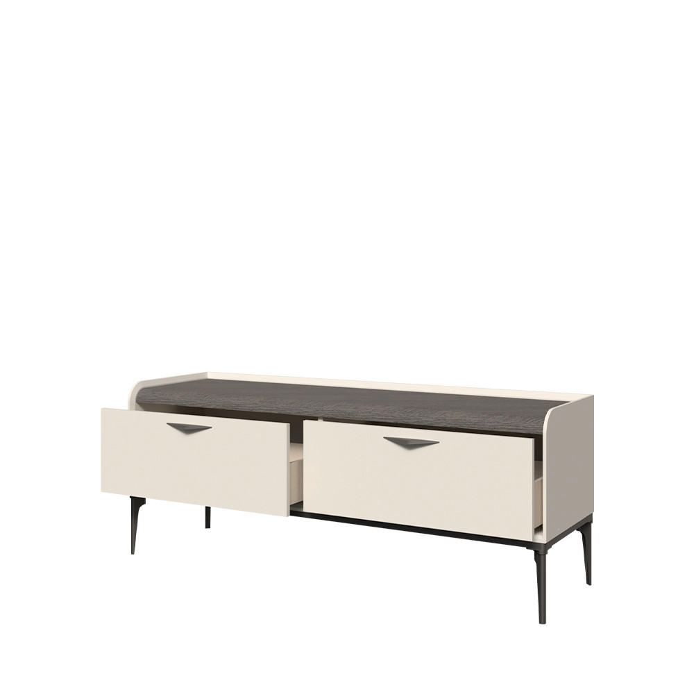TV KOMODA  - tamni hrast/antracit, Dizajnerski, metal/pločasti materijal (167/66/50cm)