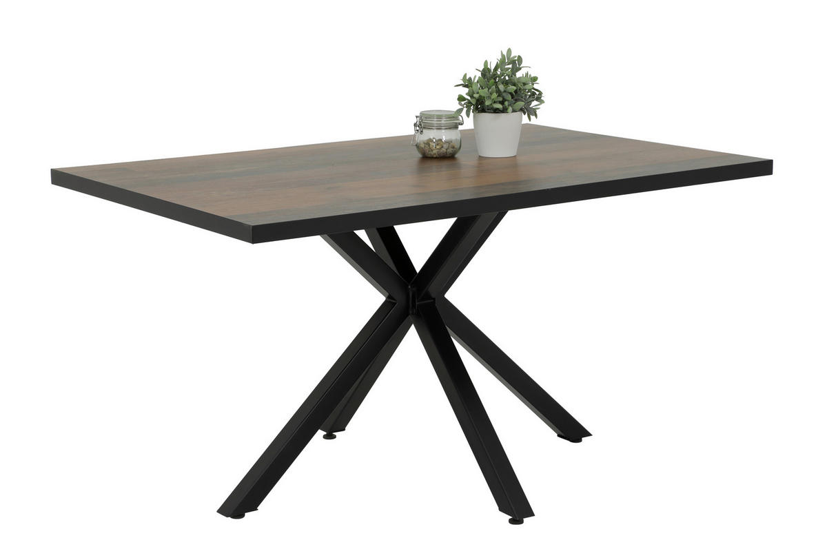 TISCHGRUPPE   - Anthrazit/Eiche Artisan, MODERN, Textil/Metall (140/76/90cm) - MID.YOU