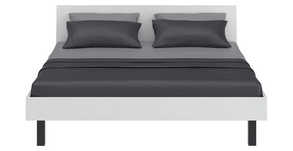 BETT 180/200 cm  in Weiß  - Schwarz/Weiß, Design, Holzwerkstoff/Metall (180/200cm) - Xora