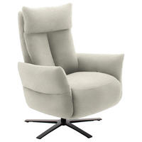 FERNSEHSESSEL in Chenille Creme  - Creme/Schwarz, Design, Textil/Metall (74/115/85cm) - Schöner Wohnen