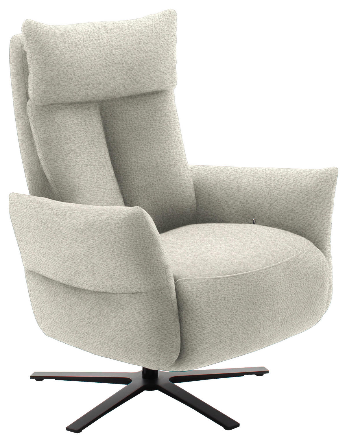 FERNSEHSESSEL in Chenille Creme  - Creme/Schwarz, Design, Textil/Metall (74/115/85cm) - Schöner Wohnen