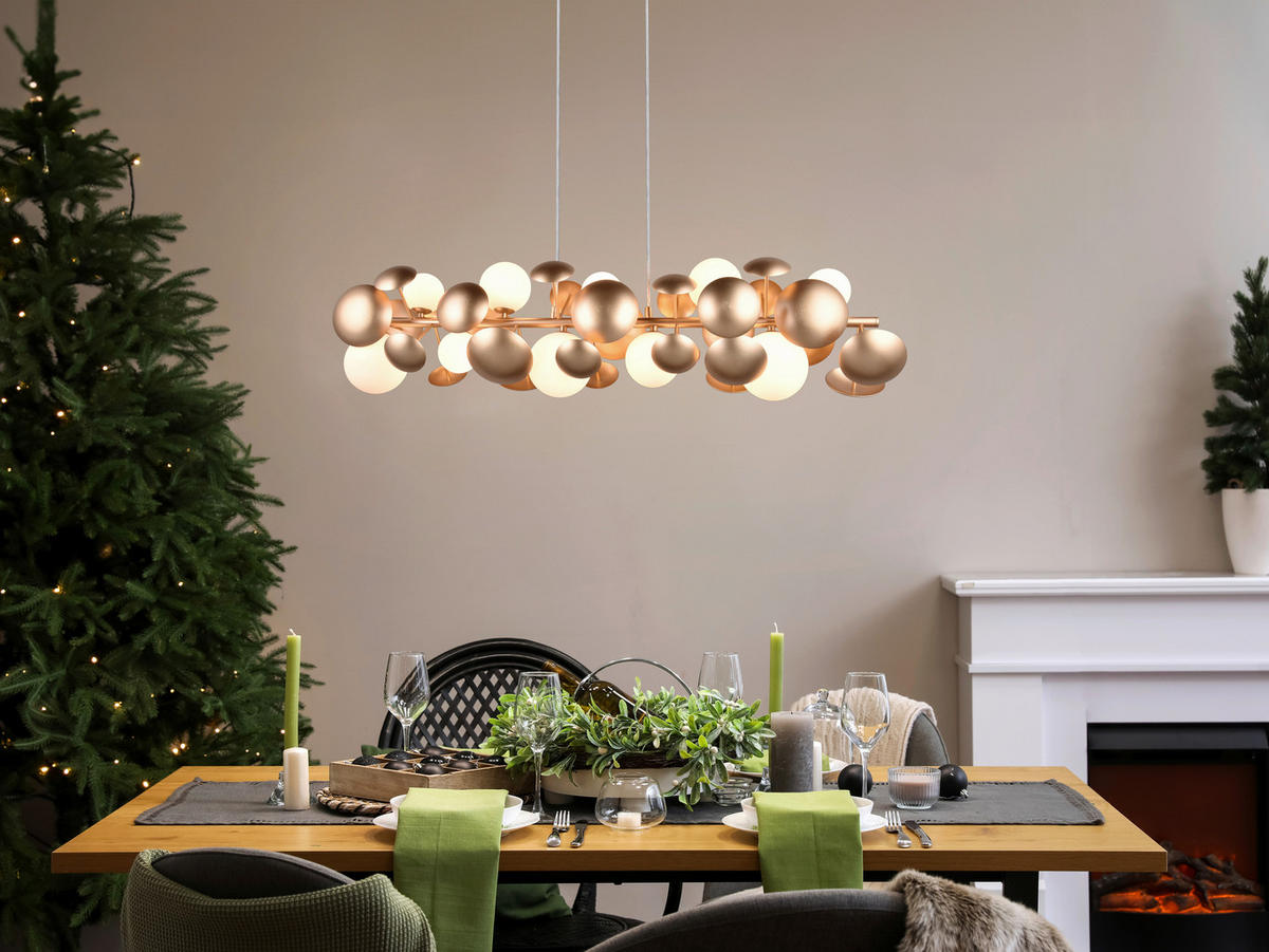 PENDELLEUCHTE Bubble 100/22/150 cm   - Anthrazit/Bernsteinfarben, LIFESTYLE, Glas/Metall (100/22/150cm) - Trio Leuchten