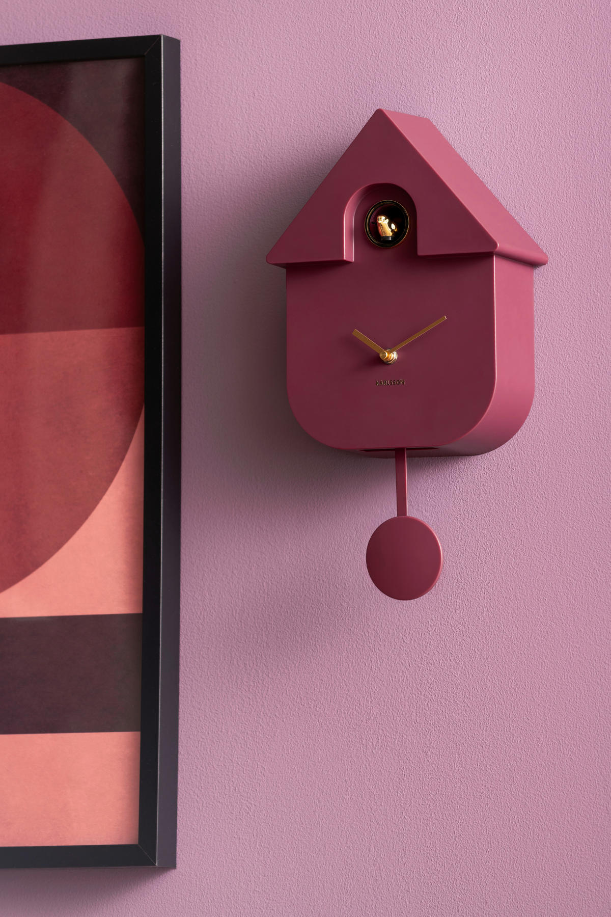 WANDUHR   - Mauve, Basics, Kunststoff (41/21.5cm) - Karlsson