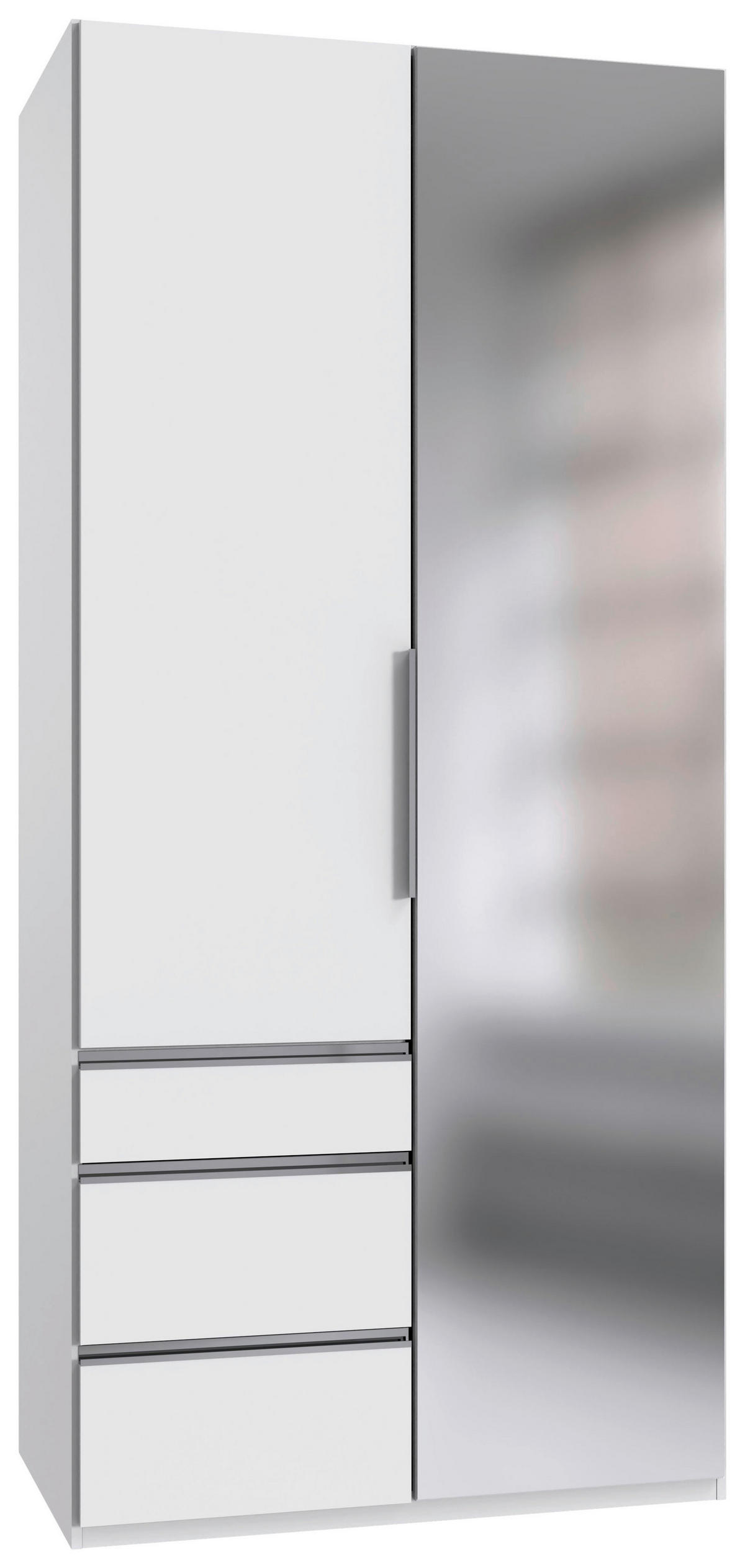 DREHTÜRENSCHRANK  in Weiß  - Chromfarben/Weiß, KONVENTIONELL, Glas/Holzwerkstoff (100/216/58cm) - MID.YOU