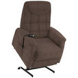 FERNSEHSESSEL  mit Relaxfunktion, Aufstehhilfe Mikrofaser Hellbraun  - Hellbraun/Schwarz, KONVENTIONELL, Kunststoff/Textil (83/113/92cm) - Xora
