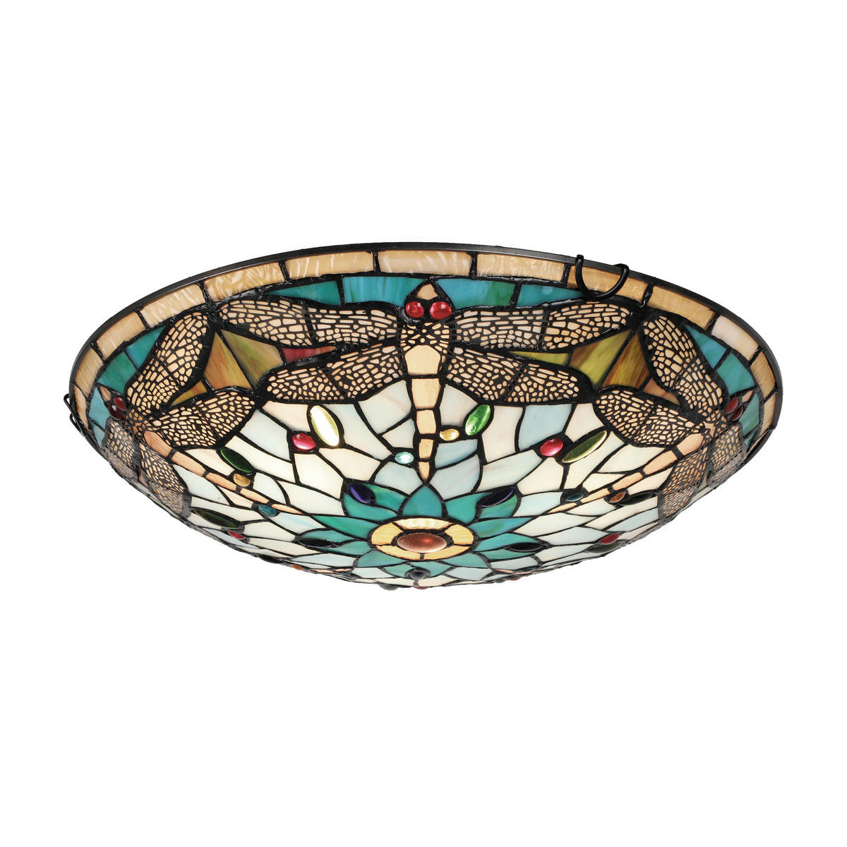 MENNYEZETI LÁMPA - barna/többszínű, Basics, Üveg/fém (12/40/40cm)