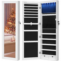 SCHMUCKSCHRANK - Weiß, Basics, Holzwerkstoff/Metall (37/110/10cm)