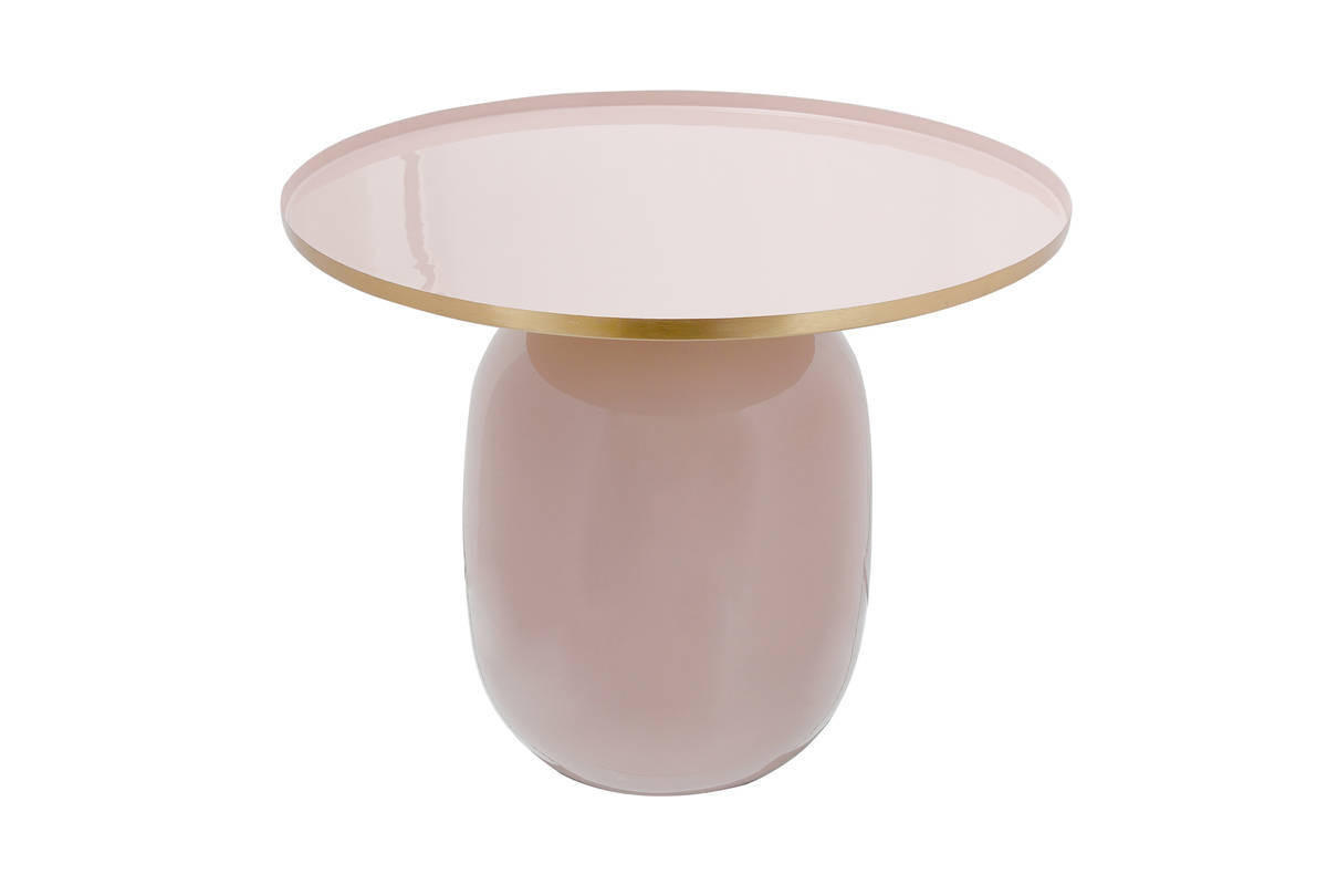 SIDOBORD i metall  - guldfärgad/gammelrosa, Trend, metall (51/41/51cm) - Kayoom
