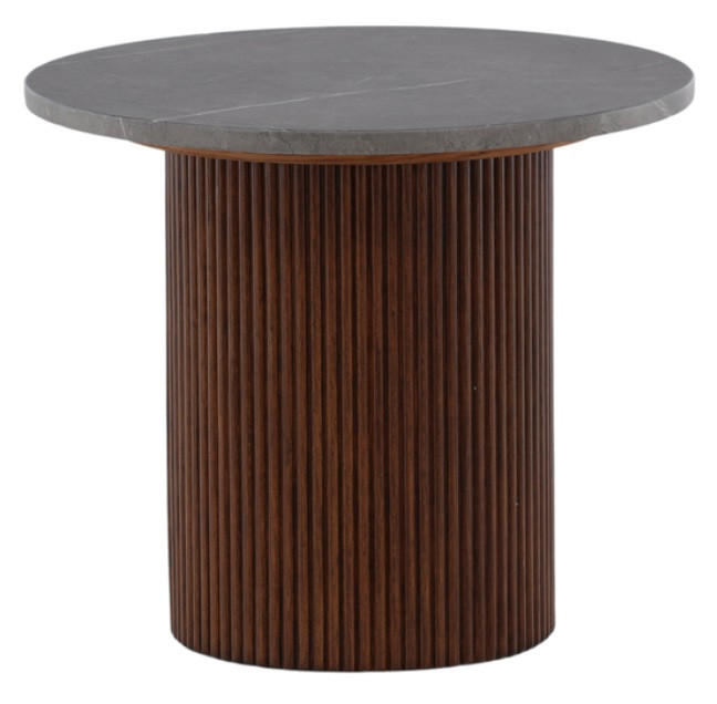 BEISTELLTISCH 52/52/44 cm Esche teilmassiv Dunkelgrau, Dunkelbraun rund  - Dunkelgrau/Dunkelbraun, Design, Holz/Holzwerkstoff (52/52/44cm) - Livetastic