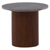 BEISTELLTISCH 52/52/44 cm Esche teilmassiv Dunkelgrau, Dunkelbraun rund  - Dunkelgrau/Dunkelbraun, Design, Holz/Holzwerkstoff (52/52/44cm) - Livetastic