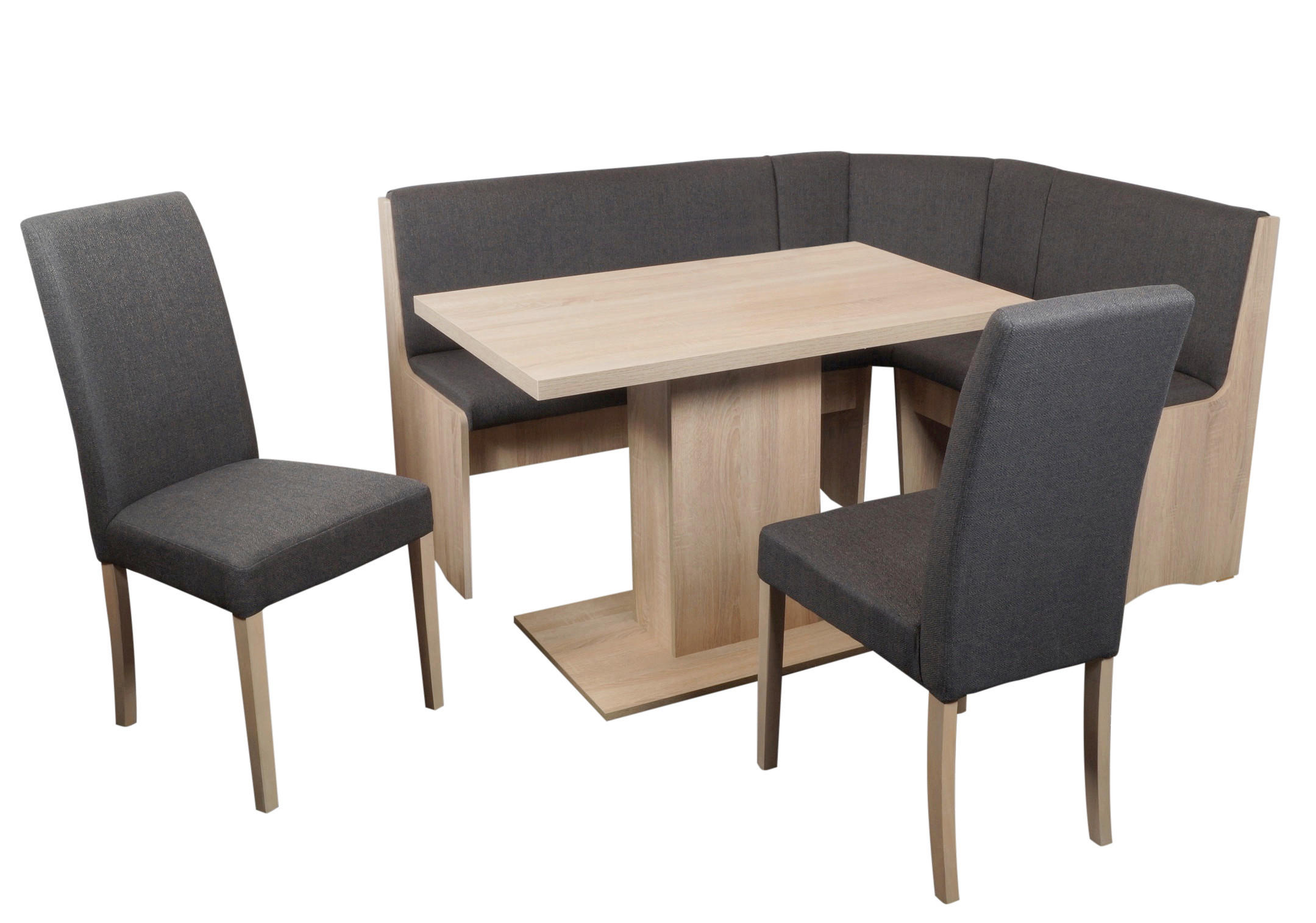 ECKBANKGRUPPE Webstoff Anthrazit, Sonoma Eiche  - Anthrazit/Sonoma Eiche, KONVENTIONELL, Holz/Textil (125/165/89cm) - MID.YOU