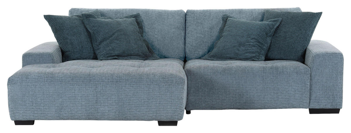 ECKSOFA in Flachgewebe Blau, Petrol  - Blau/Petrol, Konventionell, Holz/Textil (190/270cm) - Carryhome