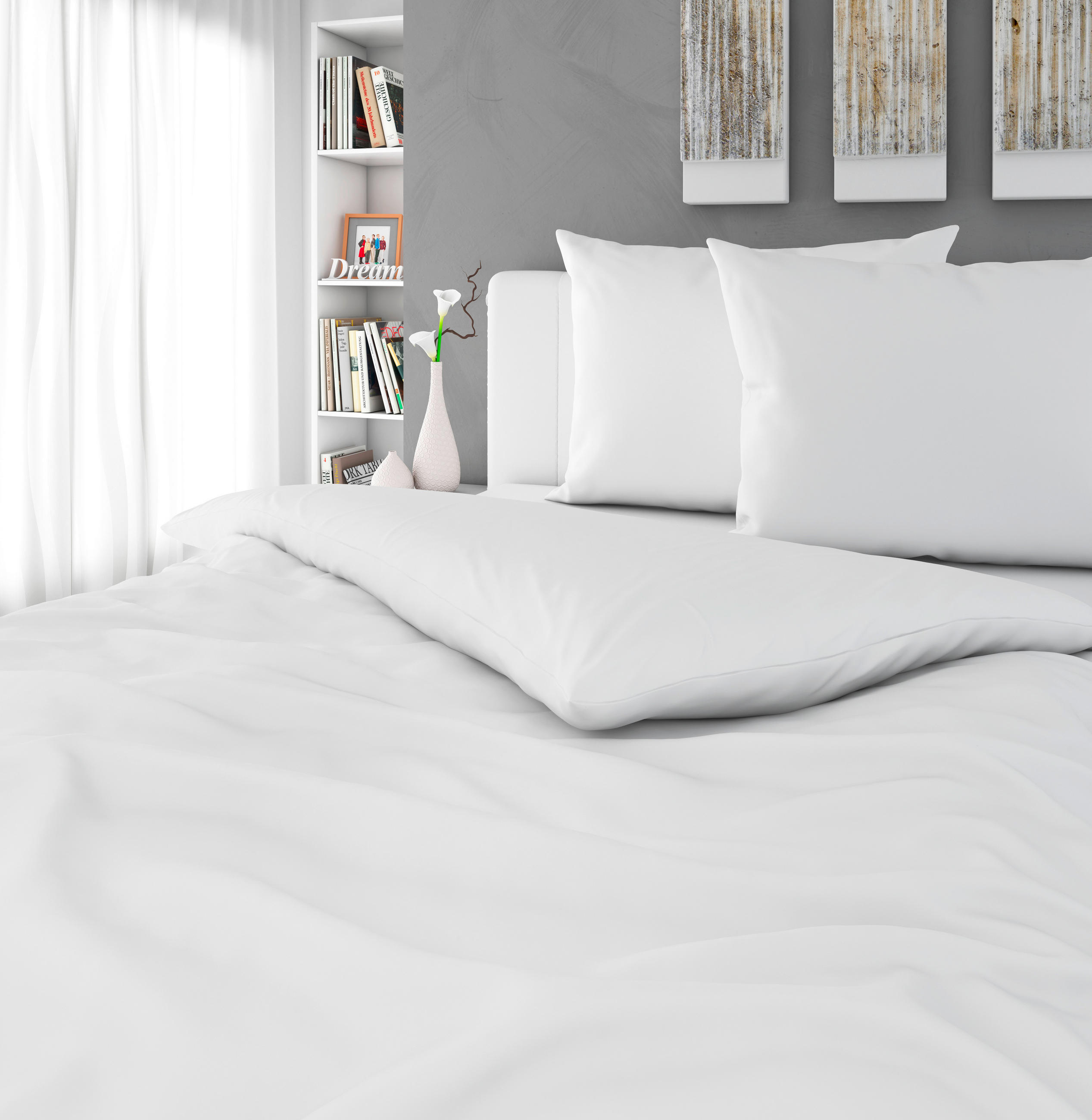 POVLEČENÍ, satén, bílá, 200/220 cm - bílá, Basics, textil (200/220cm) - Novel